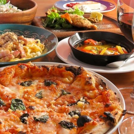 ☆21時以降2次会コース☆TSUMIKI特製ピザセット 2時間飲み放題付【15名以上のご予約で1名無料】
