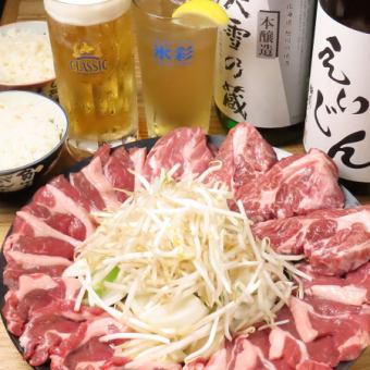 【90分食べ飲み放題】生ラム肩ロース×ショルダー「食べ比べコース」/5,900円→5,600円（税込）