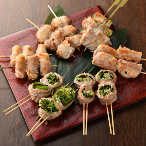 Our specialty vegetable roll skewers