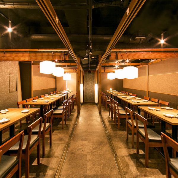 [All seats are for 2 people] Easy access 1 minute walk from Akihabara Station.With a Japanese taste and calm lighting, the comfort of removing the power of the shoulders is a commitment to creating a space.We also have private room seats perfect for entertaining, drinking parties, and drinking parties with close friends.