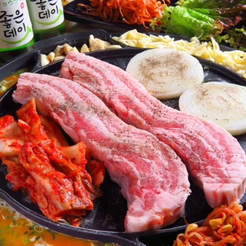 You definitely want to try it♪Enjoy Chanpork samgyeopsal