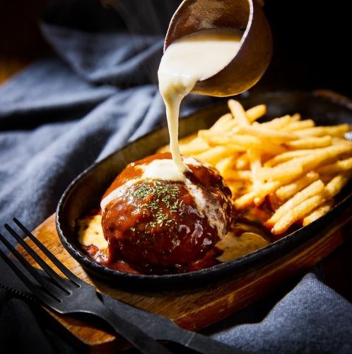 Cheese and demi-glace sauce hamburger steak