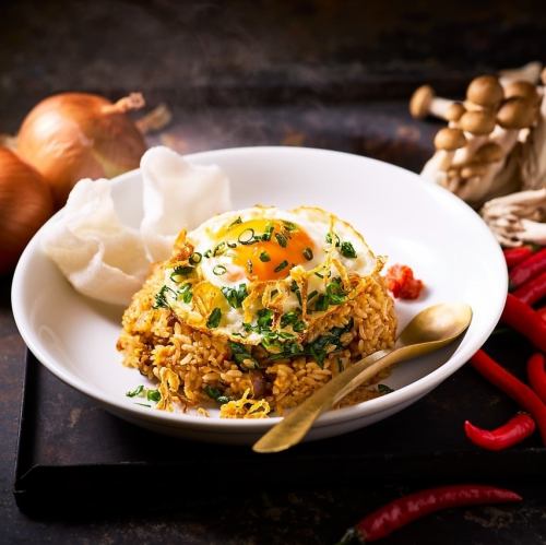Nasi Goreng (Served with very spicy chili peppers) / Shrimp Pilaf (Served with rich shrimp cream sauce)