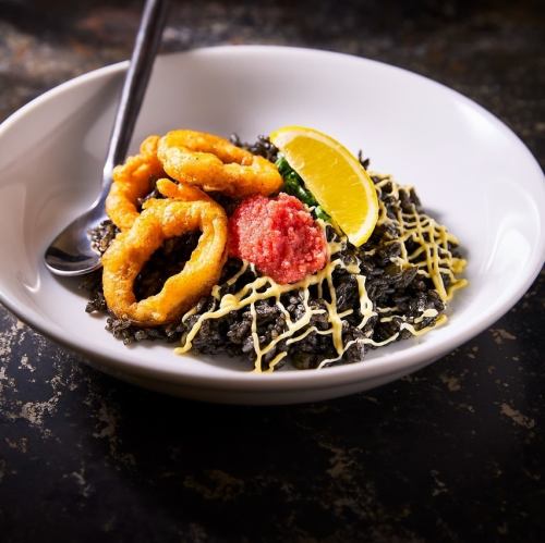 Squid Ink and Hakata Spicy Pollack Roe Pilaf / Loco Moco Pilaf