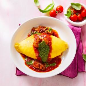 Cauliflower and Basil Tomato Garlic Omelette Rice (Pilaf) / Char Siu Cheddar Omelette Rice (Chinese Pilaf)