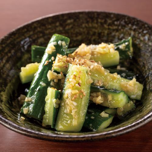 Refreshing green onion ginger seared cucumber