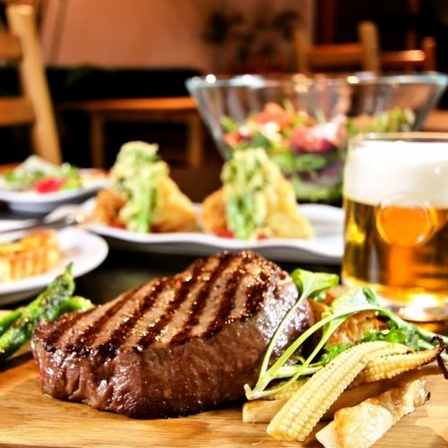 Includes 120 minutes of all-you-can-drink ◎ Grilled beef thigh, homemade pizza, seasonal dishes, etc. [HWL course] 4000/4500/5000 yen