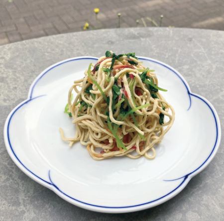 押し豆腐と豆苗のさっぱり和え