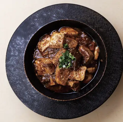 Mapo tofu with Wagyu beef simmered until tender.