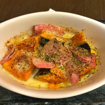かぼちゃとベーコンのチーズ焼き