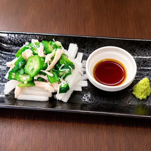 山芋と鶏ささみとオクラ(だしわさび)