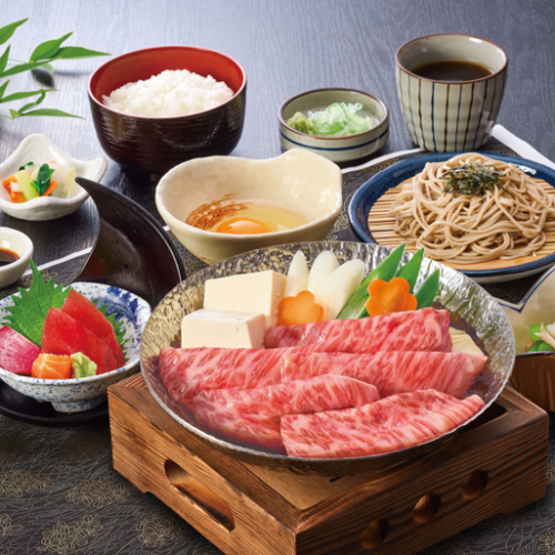 宫崎牛肉寿喜烧火锅+生鱼片日式套餐