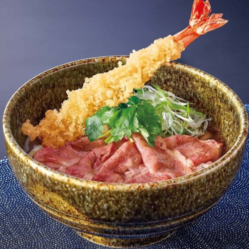 【宮崎牛】大海老天 宮崎牛うどん