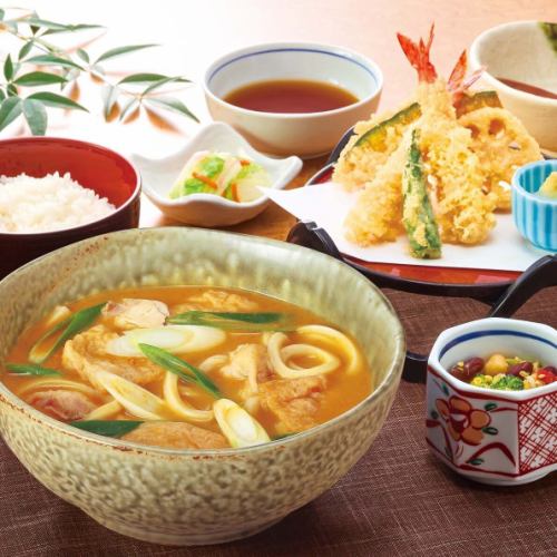 カレーうどん天ぷら定食