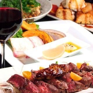 ≪霜降り和牛ミスジ・中トロステーキ付≫ ★大満足コース全9品 5,000円★ (飲放題付+1,500円)