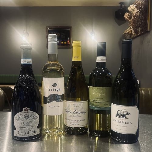 多种葡萄酒可供选择