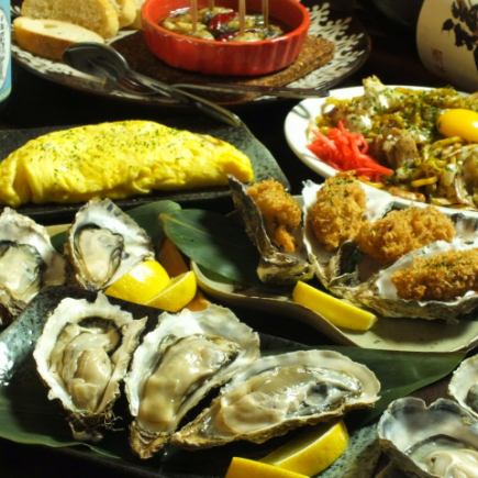 [Most popular! AZUMASI course] Full of 6 dishes to enjoy oysters★120 minutes of all-you-can-drink including draft beer