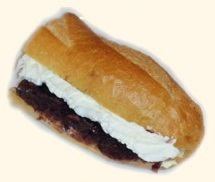 An whipped baguette sandwich