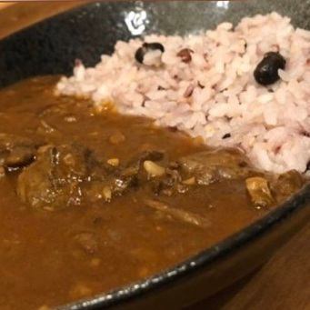 16곡 쌀의 쇠고기 줄기 삶은 카레 양파 스프 미니 샐러드 포함
