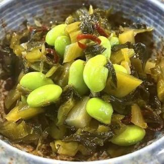 高菜と枝豆の和え物