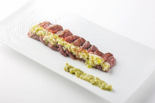 牛ハラミ～ネギとわさびのソースで～