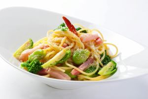 季節野菜のペペロンチーノ