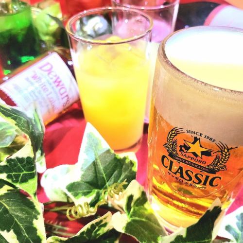 飲み放題メニューは１００種類以上！生ビール付♪