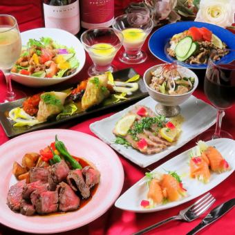 【夏の贅沢料理プラン】150分：料理8品＆飲み放題＆室料＆カラオケ/6,500円→6,000円♪