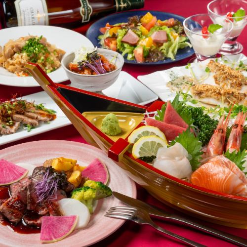 【豪华料理套餐】150分钟8道菜品及无限畅饮(含生啤)6,500日元→6,000日元优惠券☆开始接受忘年会的预约