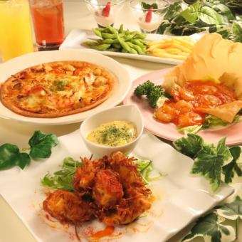 【お手軽プラン】120分：軽食料理5品＆飲み放題＆室料＆カラオケ/4,500円→4,000円♪