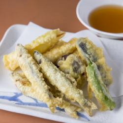 小アユと野菜天ぷら