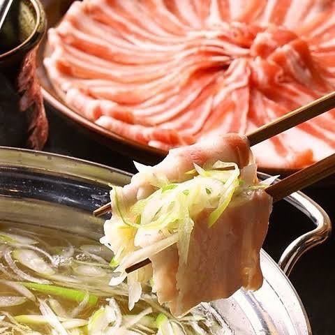Full course! All-you-can-eat pork and beef shabu-shabu ♪