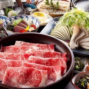 [Private room guaranteed] ★3 hours all-you-can-drink x 8 dishes★ Joshu beef sushi & pork/beef shabu-shabu! Luxurious and rich meat banquet course
