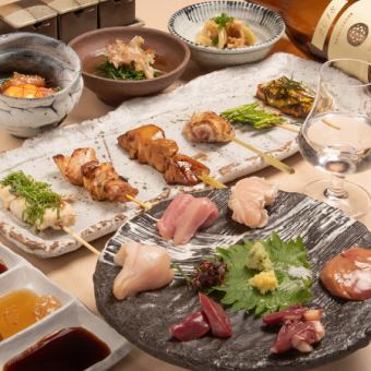 [享受人气菜单♪] 品尝当地鸡肉料理、后菜、甜点等5种菜肴♪ 推荐套餐 7,700日元◆
