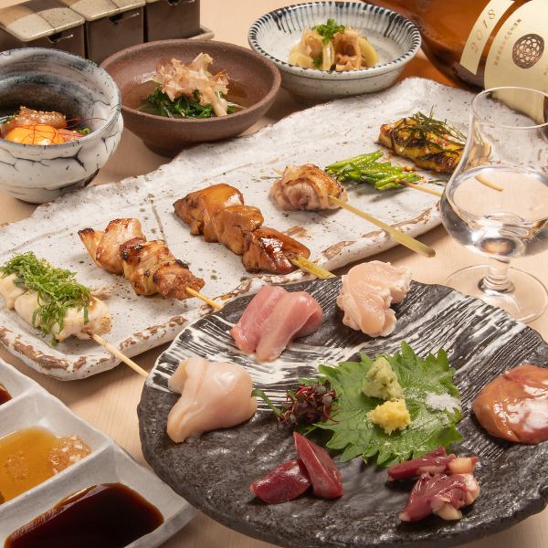 【最适合夏季宴会♪】可以享用土鸡料理、后菜、甜点的5,000日元推荐套餐◎