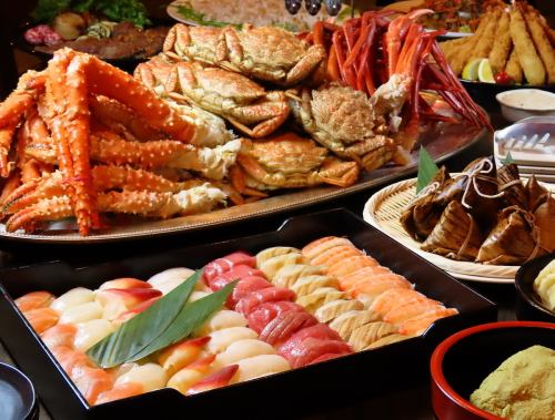 １２０分食べ放題コース　カニ・寿司・お肉が楽しめます