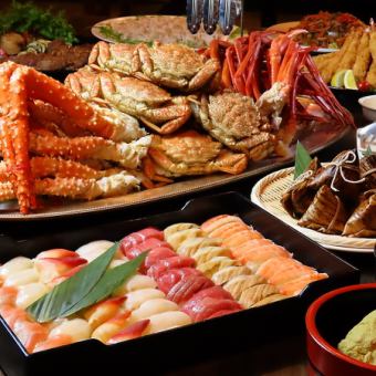 [70 minutes] All-you-can-eat buffet including crab, with unlimited drinks.