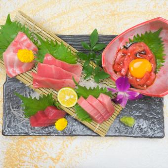 本まぐろの五種盛り合わせ