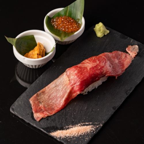 Seared Tochigi Wagyu beef sushi