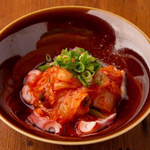 Octopus with kimchi and mayonnaise