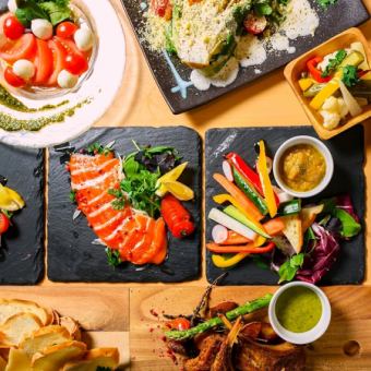 女子会プラン【豪華前菜階段盛×チーズ×デザート盛り合わせ】2時間飲み放題付8品3599円(税込)