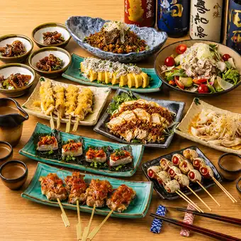 ■2時間飲み放題付『コスパ宴会コース』名物炭火焼き鳥に海鮮焼きそば等〈全6品〉3000円⇒2500円