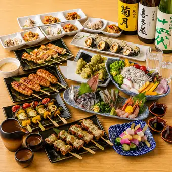 ■3H飲み放題付『極みコース』伊勢海老の炭火焼きに海鮮ばらちらし寿司等<全10品>7000円⇒6000円