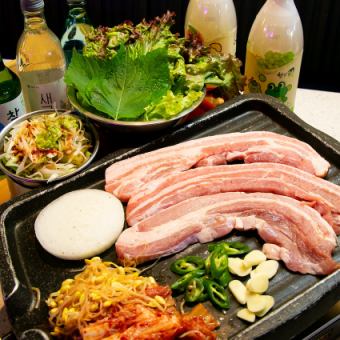 ☆Samgyeopsal Course☆ 4686 yen♪ Includes 5 dishes including samgyeopsal and chicken & 2 hours of all-you-can-drink (58 types)★