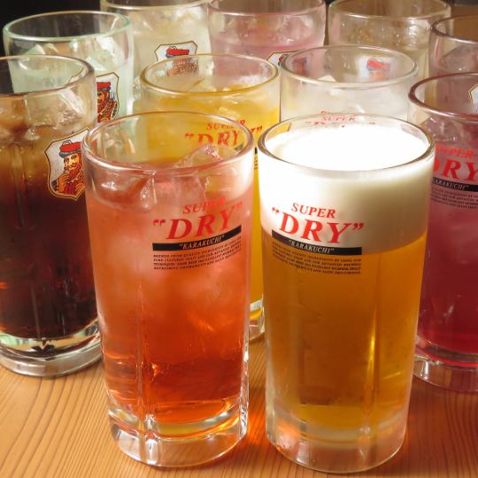 【飲みたいときはこれ!!】生ビール付単品飲み放題2時間1,580円(税込)