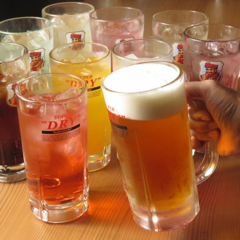 コースには飲み放題がついてきます!!料理とお酒をご堪能下さい