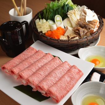 【A5黒毛和牛すき焼きコース】とろける食感と上品な旨みのサーロインを堪能（全5品）
