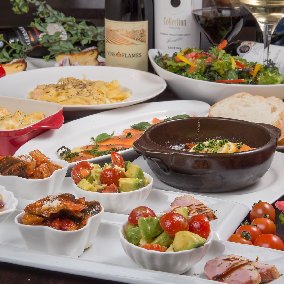 【90分飲み放題付季節野菜たっぷりpinoコースをご用意♪