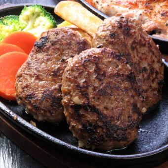 [2 hours all-you-can-drink included: (100% beef! Charcoal-grilled hamburger) 8-course 4,500 yen course]