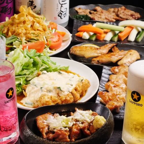 [Chicken Yakitori Course] 10 dishes + 2-3 hours of all-you-can-drink included★4000-5000 yen